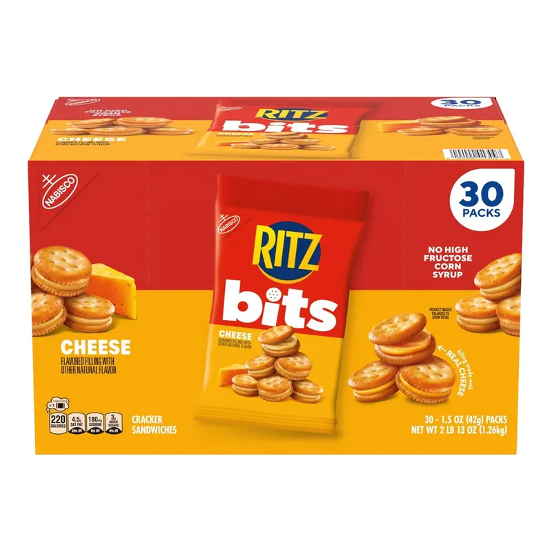 RITZ Bits Cheese Sandwich Crackers, 1.5 oz., 30 pk.