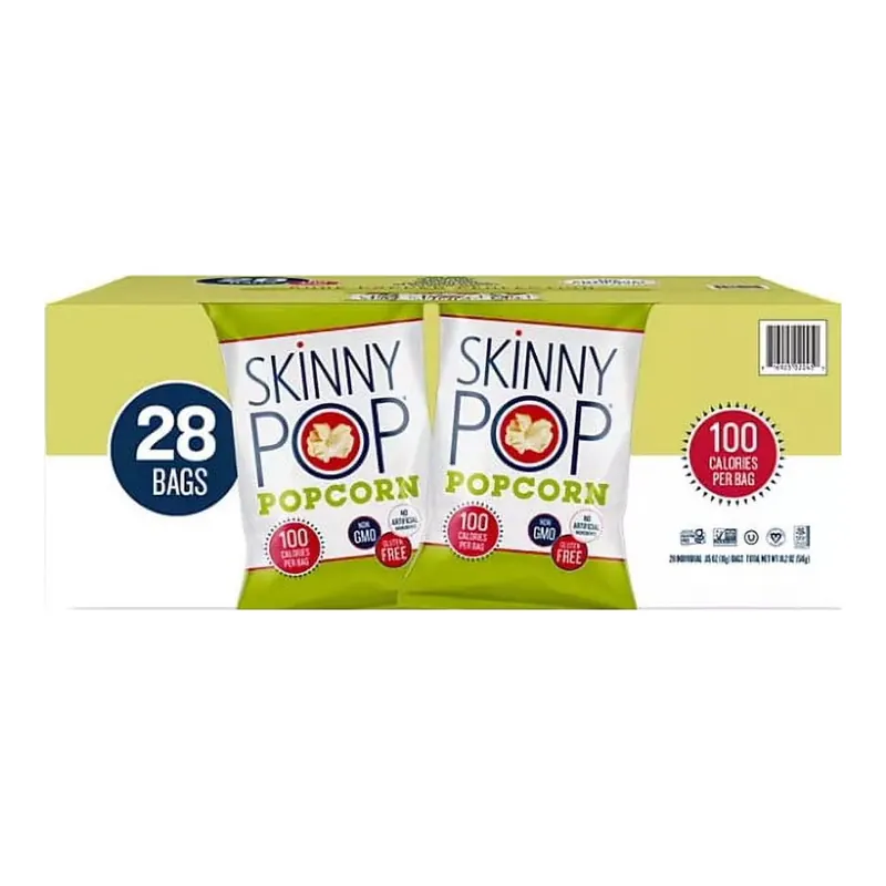 SkinnyPop Original Popcorn Snack Bags, 0.65 oz., 28 pk.