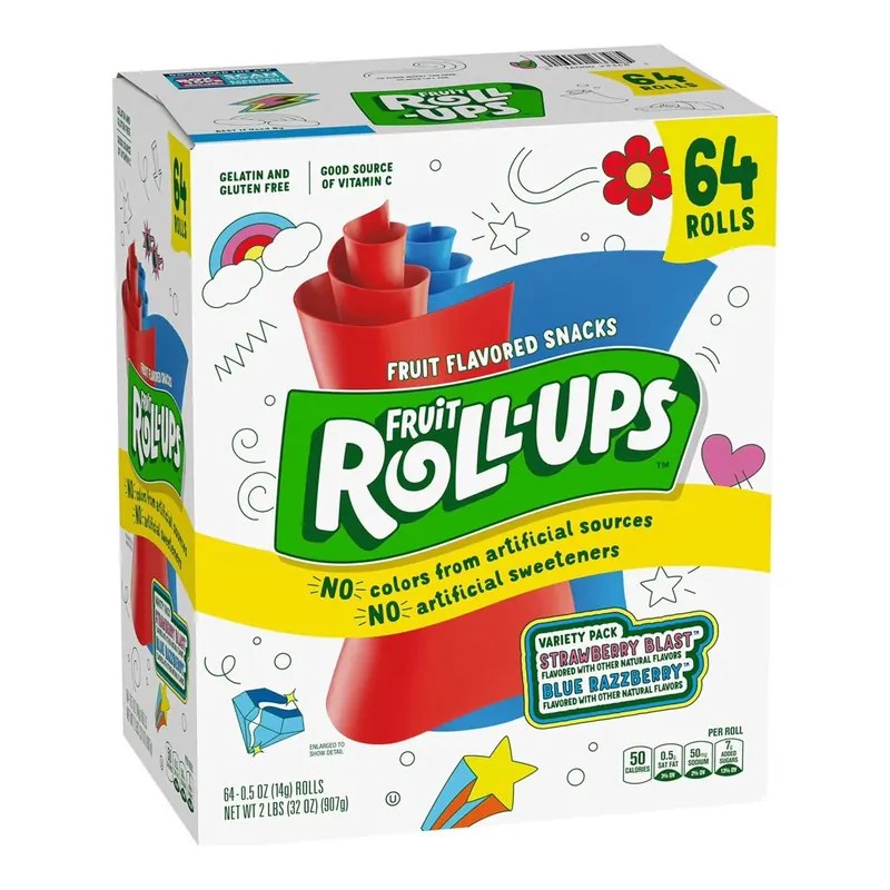 Fruit Roll-Ups Fruit Flavored Snacks VP, 0.5oz.,64 pk.