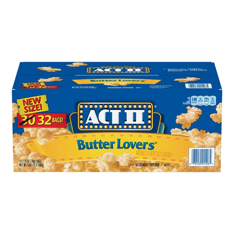 ACT II Butter Lovers Microwave Popcorn, 2.75 oz., 32 pk.