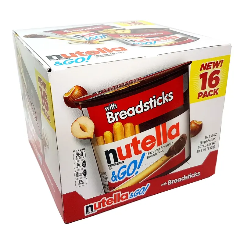 Nutella & GO! Hazelnut and Cocoa Spread + Breadsticks, 1.8 oz., 16 pk.