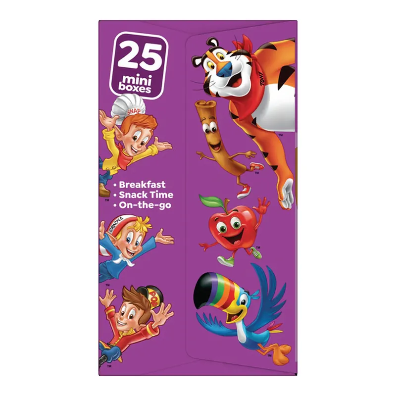 Kellogg's Cold Breakfast Cereal Single Serve Kids Snacks Variety Pack, 25 pk.